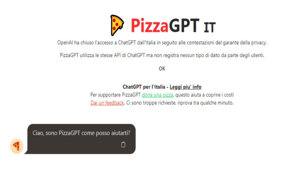 ChatGPT vietato in Italia