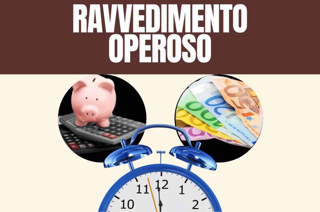 Salvadanaio e calcolatrice, banconote, orologio