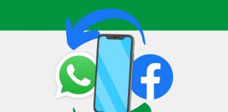 Smartphone con accanto loghi di Facebook e Whatsapp