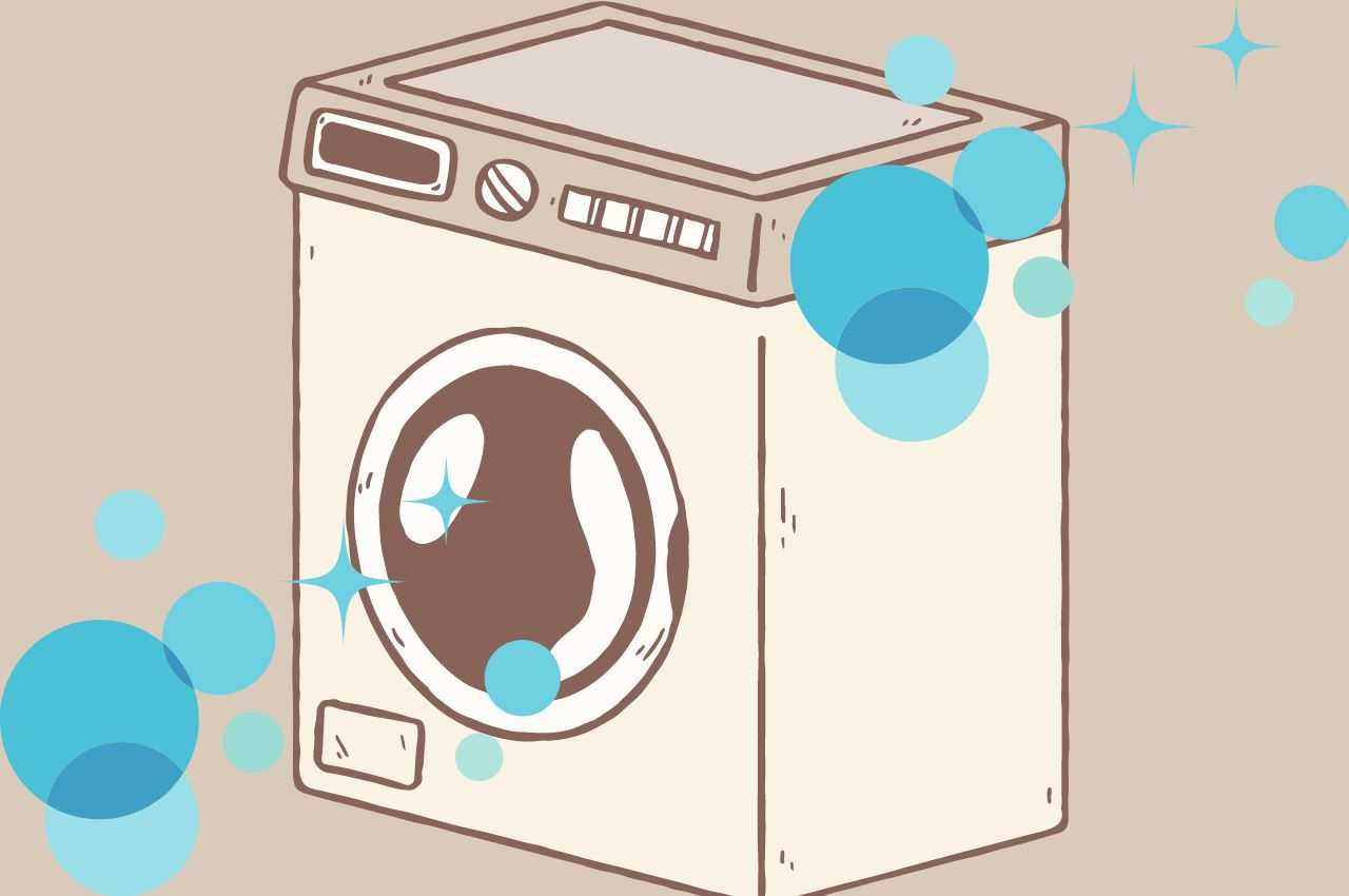 lavatrice e bolle di pulito